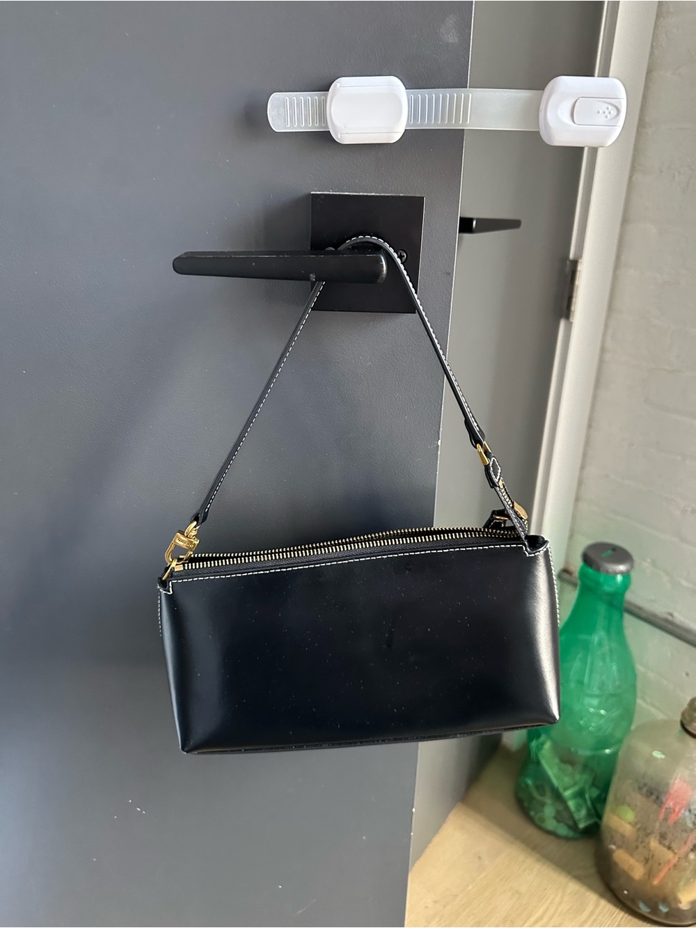 Staud kaia bag black leather shoulder